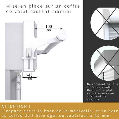 Kit de 2 supports sans perçage rideaux pour coffre de volet – Image 4