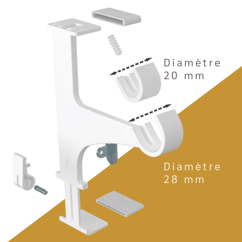 Kit de 2 supports sans perçage rideaux pour coffre de volet – Image 3