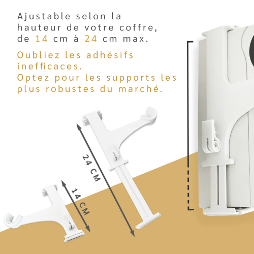 Kit de 2 supports sans perçage rideaux pour coffre de volet – Image 5