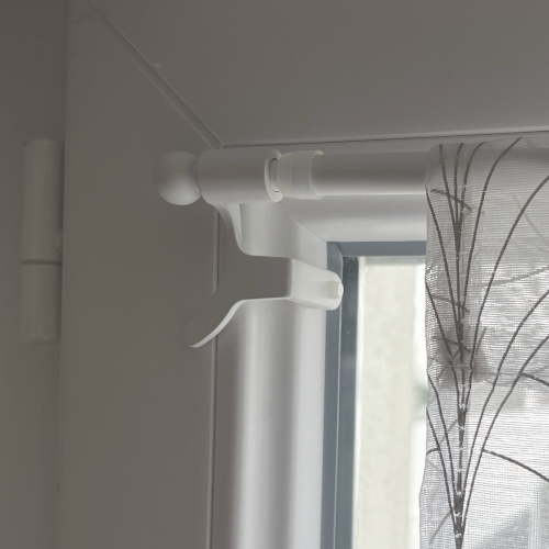 Tringle à rideaux légers et voilages pour vitrage, blanche, extensible et sans perçage – Image 2