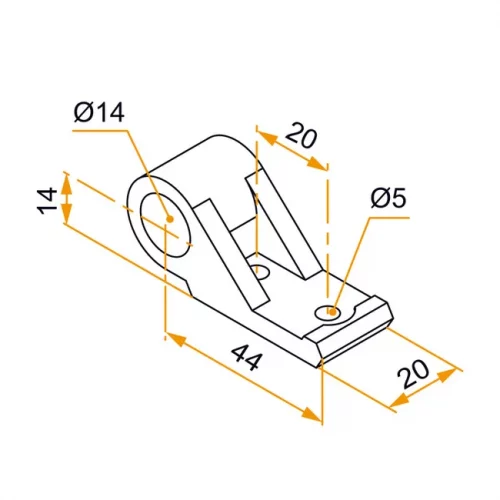 4 Colliers déportés pour espagnolette de volet battant, diamètre 14 mm – Image 2