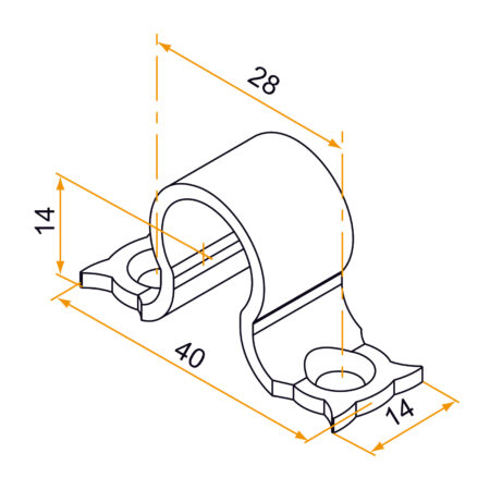 Lot de 4 colliers plats aluminium Ø14 mm pour espagnolette de volet battant – Image 2