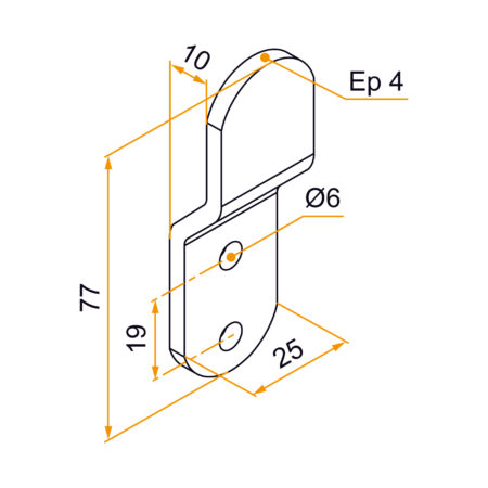 Fléau de persienne noir en aluminium pour verrouillage de volets, avec support – Image 3