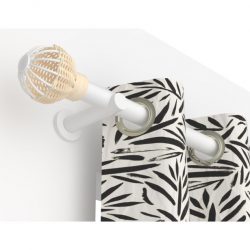 Embout Rotin Blanc mat D28 pour tringle à rideaux