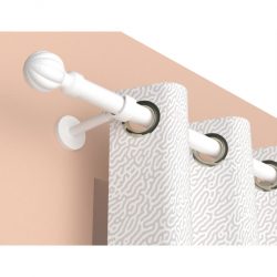 Embout Dauphine Blanc Graine D28 pour tringle à rideaux