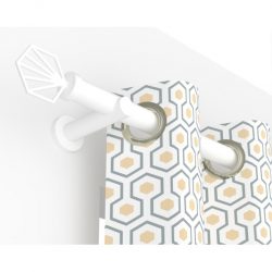 Embout Hexagone Blanc D28 pour tringle à rideaux
