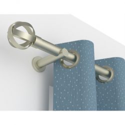 1 embout Imalia Nickel Givré D28 pour tringle à rideaux