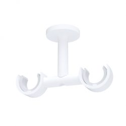 Lot de 2 supports doubles sur plafond à visser pour tringle à rideaux d28