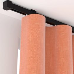 Kit de Tringle Rail Noir Mat Pour Rideaux effet Vague D20X20