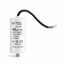 Condensateur moteur permanent monophasé 425V / 450V / 475V avec câble