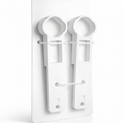 Supports déportés blanc mat pour barres de penderie ovale 30x15