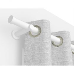 Lot de 2 Embouts bouchon Blanc mat D20 pour tringle à rideaux