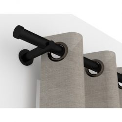 Lot de 2 Embouts bouchon Noir mat D20 pour tringle à rideaux