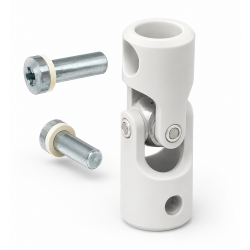 Genouillère d'Entraînement F781E pour Volet Roulant - Cardan Ø12 mm - Articulation 30° - Compatible Sortie de Caisson Ronde - Fabrication Française