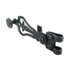 Poignée d'Espagnolette Noire pour Volet Battant - Aluminium et Composite - Style Traditionnel -  Spéciale tige ronde - Résistante aux UV et aux Intempéries