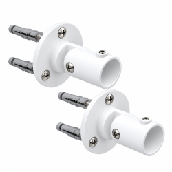 Lot de 2 Supports Orientables pour Barre à Rideaux Ø28 mm – Fixation Réglable Sous-Pente, Mur et Plafond Incliné – Aluminium Blanc – Supports de Tringle