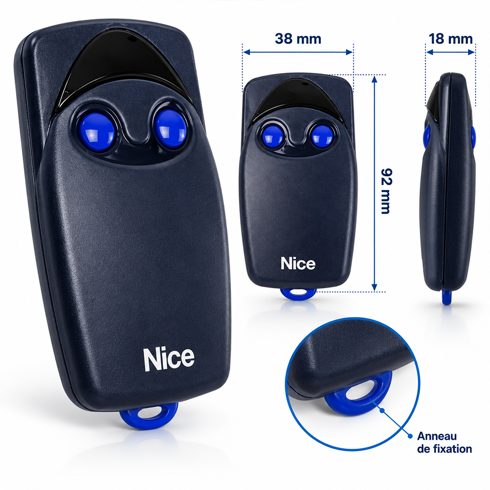 Dimensions de la télécommande NICE FLO2