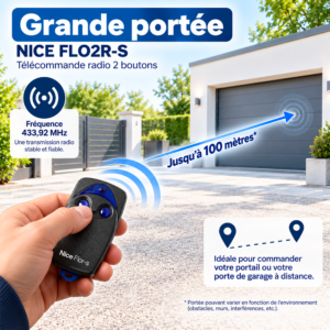 Portée de la télécommande NICE FLO2R-S