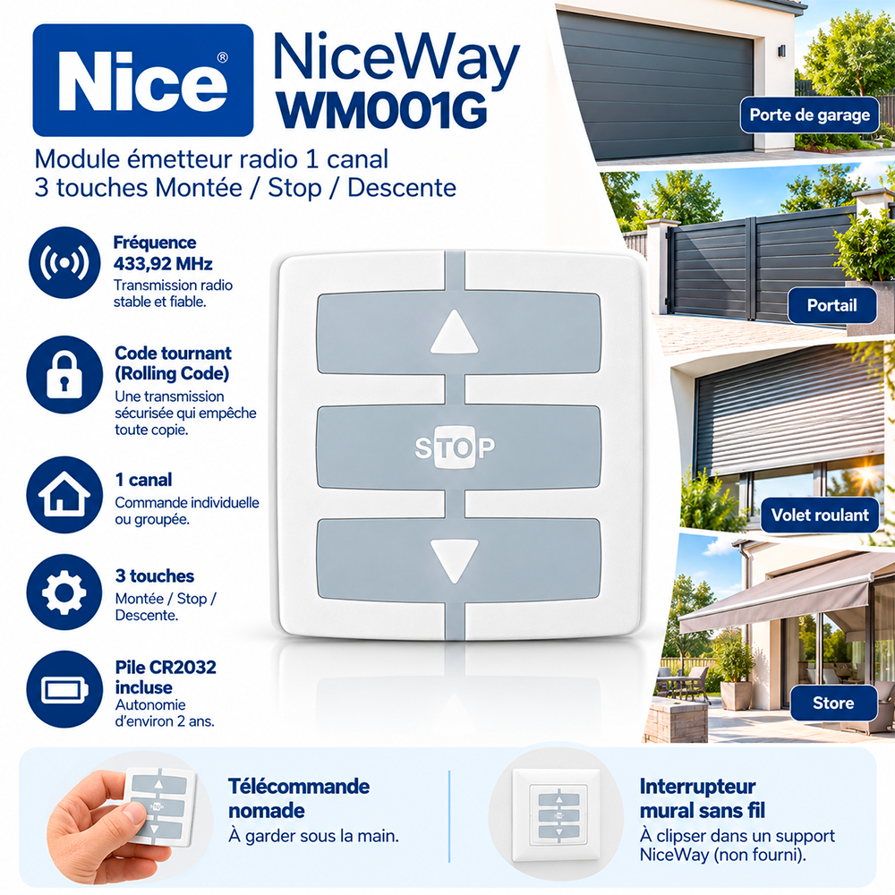 NICE NiceWay WM001G : caractéristiques